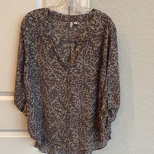 Leopard Print V-Neck Women's Top